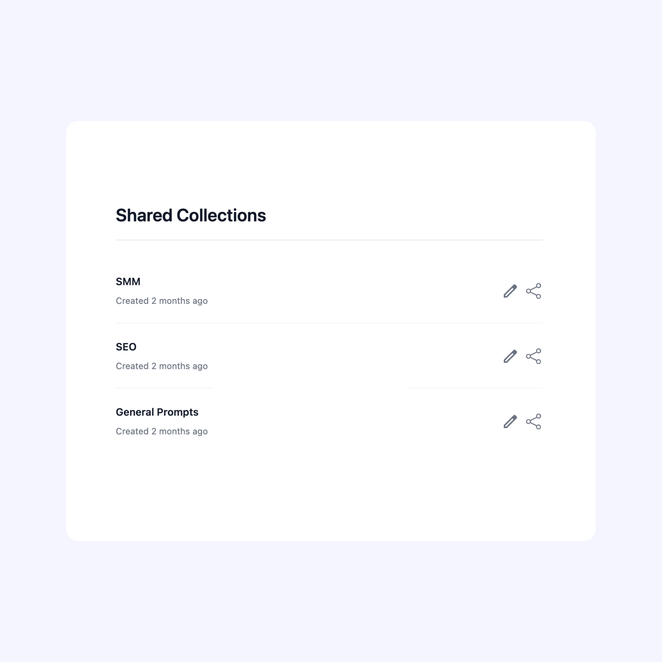 Shared prompts collections